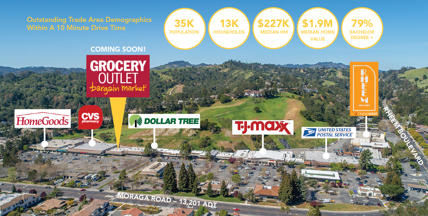 <b>RHEEM VALLEY SHOPPING CENTER – MORAGA, CA</b><br />
RETAIL SPACE IN BUSY COMMUNITY CENTER<br />
